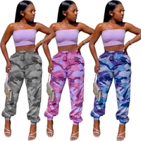 dn8366 womens casual pants spring and summer new street hipster fashion personality camouflage pencil pants trousers women