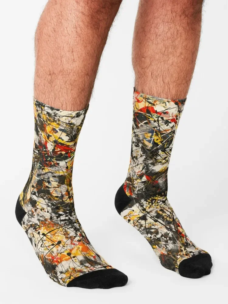 Jackson pollock art Ретро-носки с принтом счастливые роскошные женские носки мужские