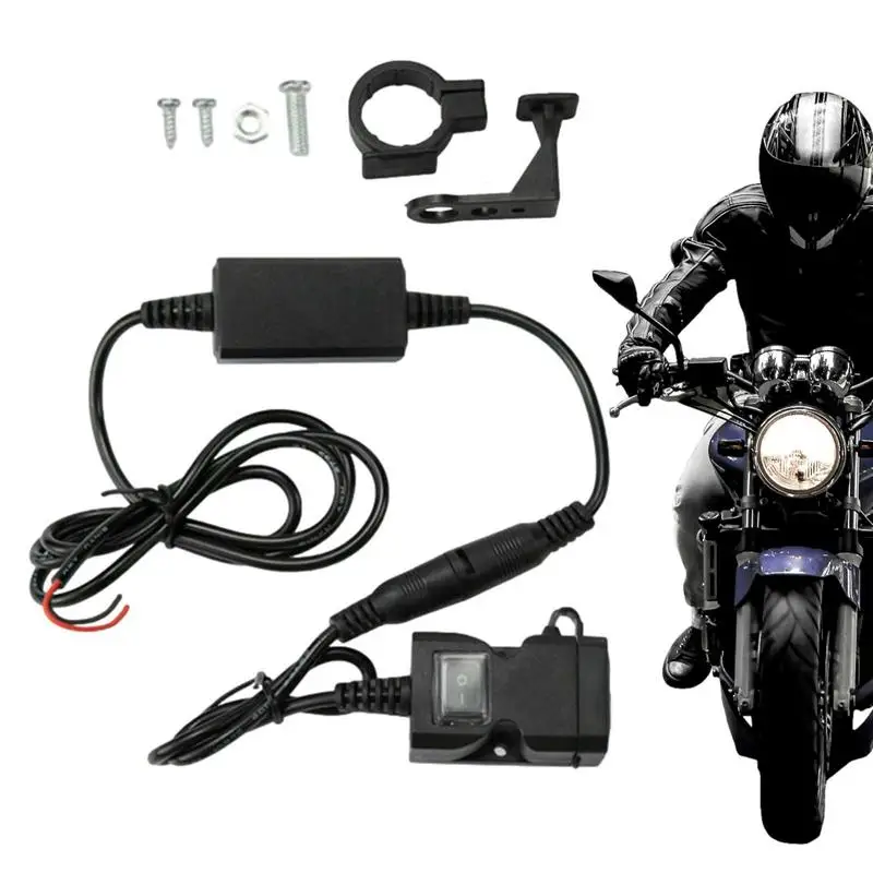 

Motobike USB Phone Charger USB Adapter Motorcycle Dual USB Charging Port Protective Motorcycle Dual USB Charger Multipurpose For
