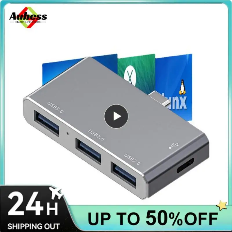 

High Speed 4 In 1 Usb-c Hub Pd 60w Charging Usb2.0/usb3.0 Usb Hub Mini 4 Port Type C Hub For Pc Computer Laptop Expansion Dock