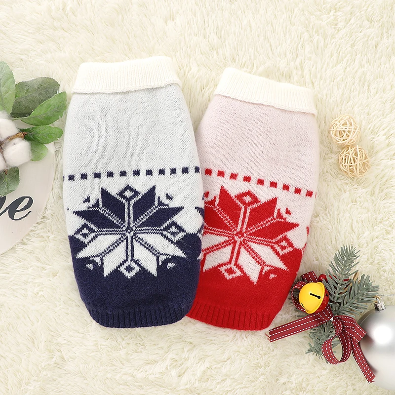 

Christmas Dogs Clothes Knitted Fashion Cats Sweater Warm Autumn Winter Pets Vest Sleeveless Pomeranian Chihuahua Bulldog Dress