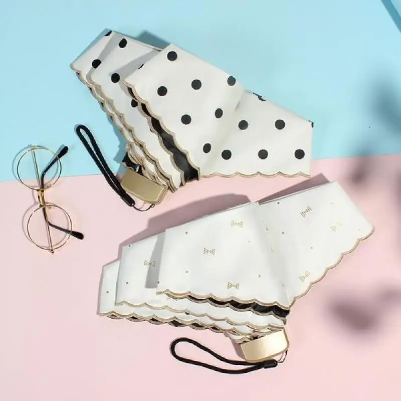 Женский студенческий мини-зонт Складывающийся в 5 раз с карманом солнечный