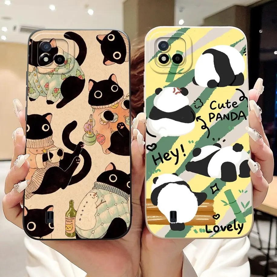 Модный мягкий Силиконовый противоударный чехол с цветочным рисунком для Realme C11