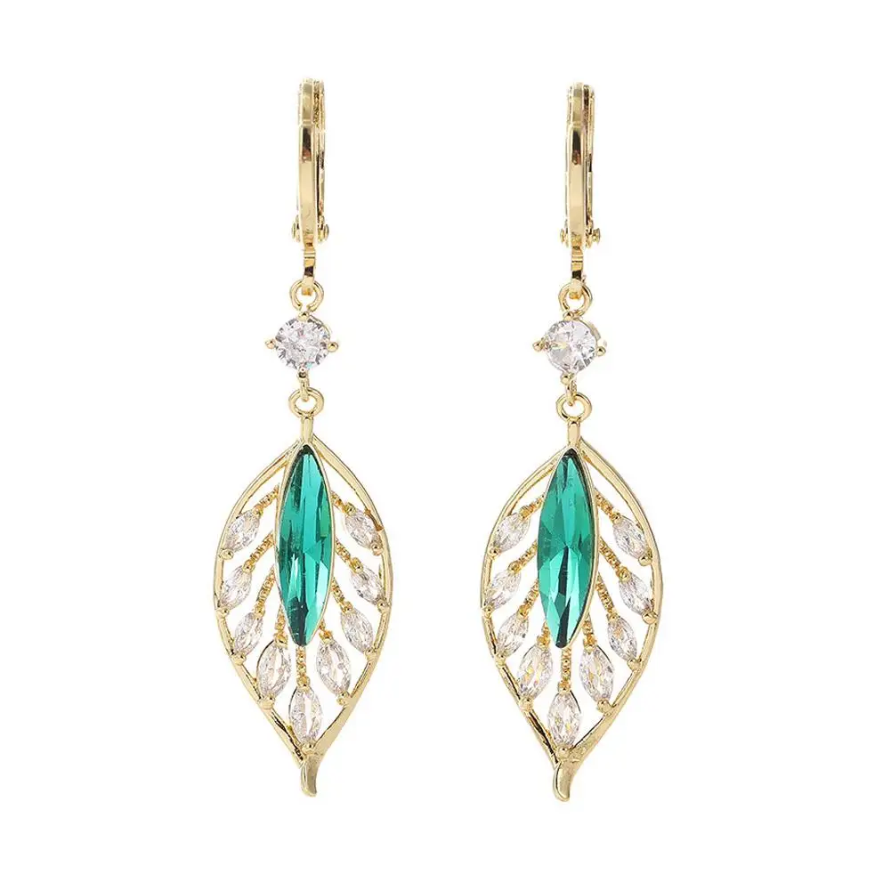 Стильные женские серьги роскошные аксессуары из сплава в виде листьев подарки