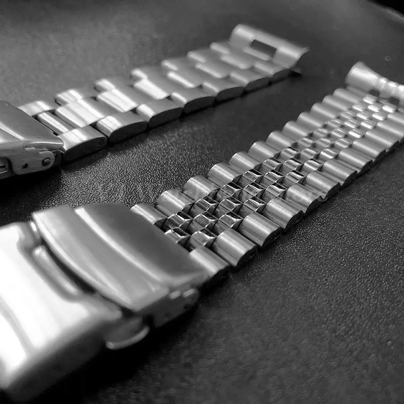 Jubilee Watch Band for Seiko Men Watch Accessories Solid Bracelet 316L Stainless Steel Curved Strap 18/19/20/21/22/23/24mm