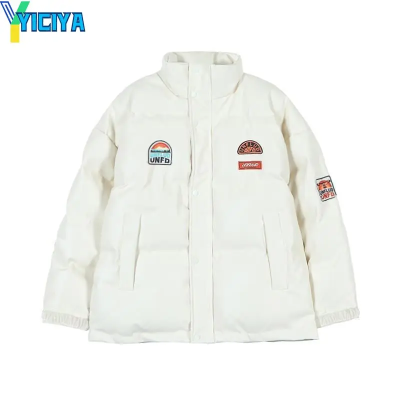 YICIYA Women's Winter Jackets 2023 New Streetwear Parka Casual Fashion Pockets Cotton Coat Female Clothing Warm Solid Parkas Y2k