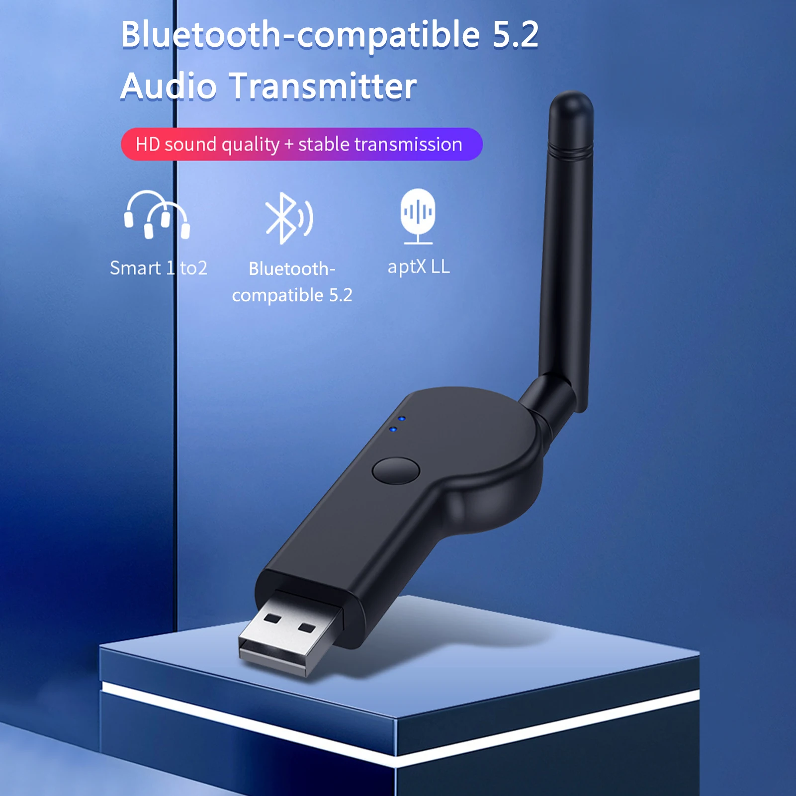 

Long Range Blue-tooth Adapter 5.2 Audio Adapter with External Antenna Computer CD Player Bluetoothcompatible Portable Transmit