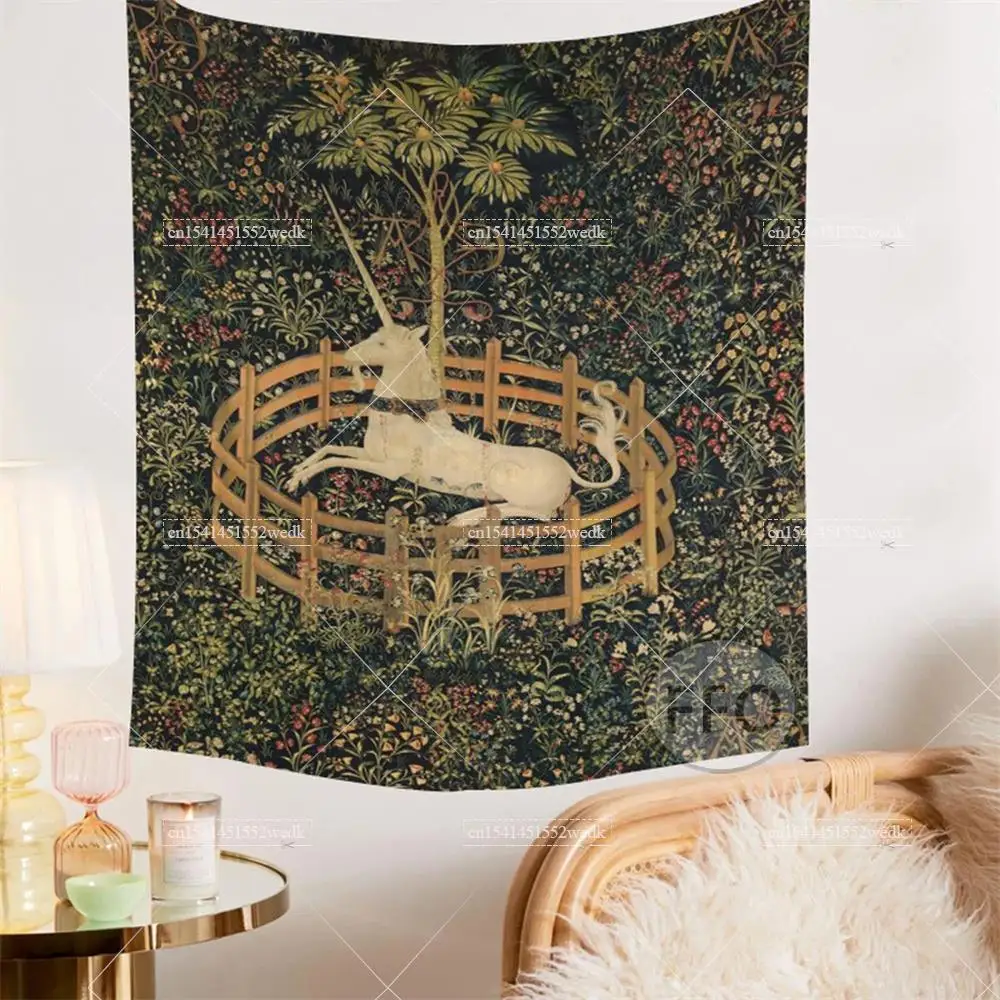 Настенный гобелен &quotЕдинорог в невосторге&quot Обложка коврики для йоги