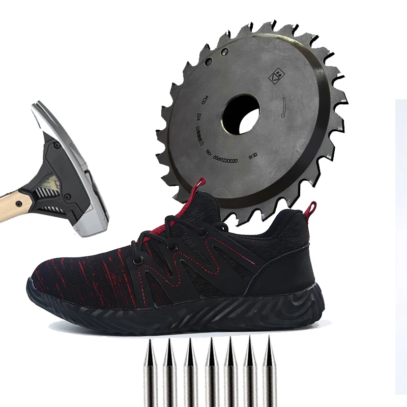 

Summer Mesh Waterproof Breathable Anti-smashing Anti-piercing Steel Toe Cap Safety Shoes