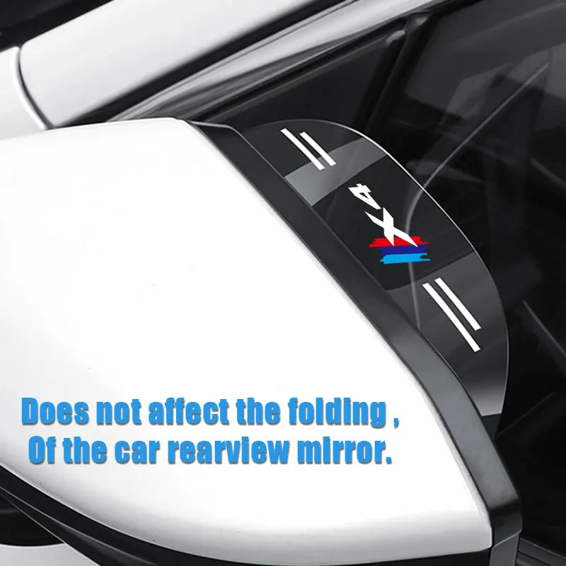 

2Pieces Rearview Mirror Rain Shade For BMW X4 Logo Flexible PVC Car Back Mirror Eyebrow Rain Cover Car Acc Rainproof Blades