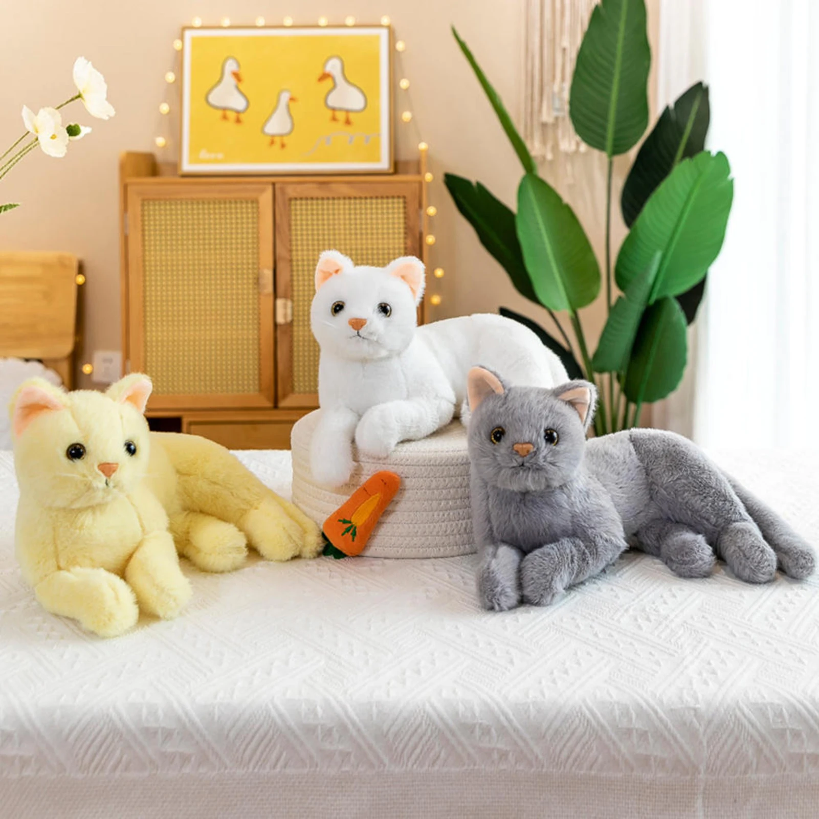 

Симпатичная плюшевая 3d-игрушка в виде кошки, 30 см, мягкая игрушка-Зверюшка, имитация сна, подушка для дивана, мультяшная кукла, домашний деко...