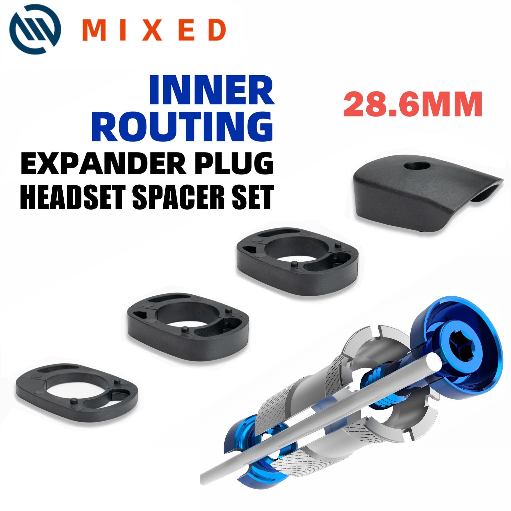 

MIXED MTB Road Bike Headset Expander Plug Parts Bicycle Stem Cover Handlebar Washer For 28.6mm Carbon Fiber Bars