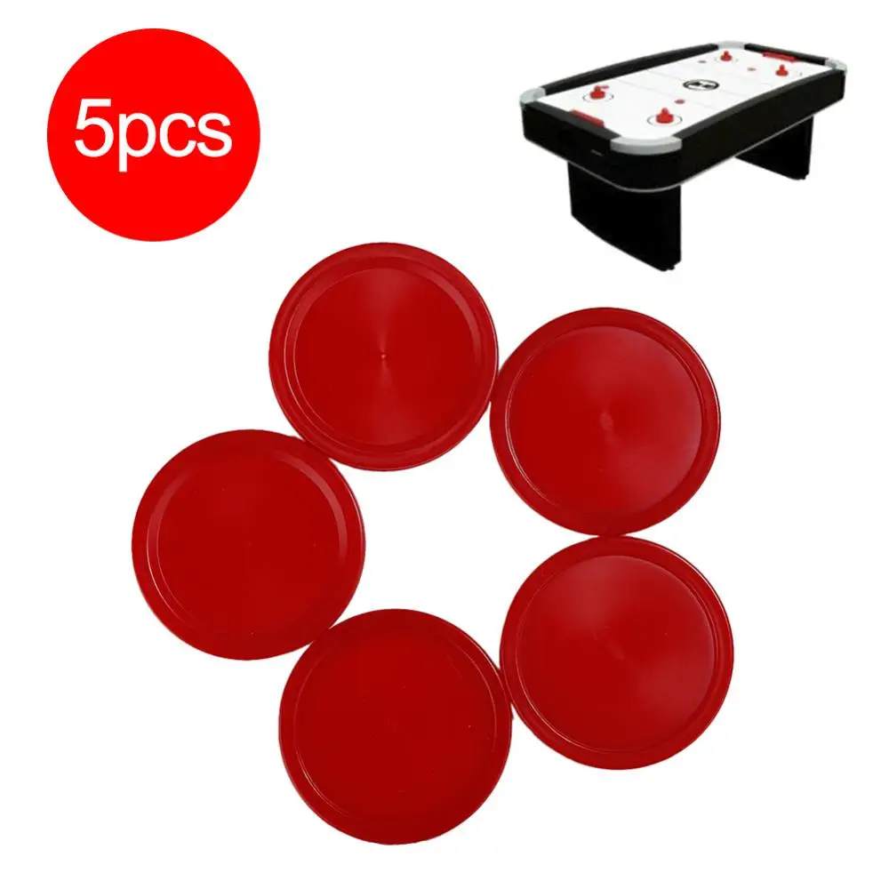 5 PCS Hot New High Quality Children Indoor Table Game Play Toys Red Plastic Mini Air Hockey Table Puck Durable Practical 9