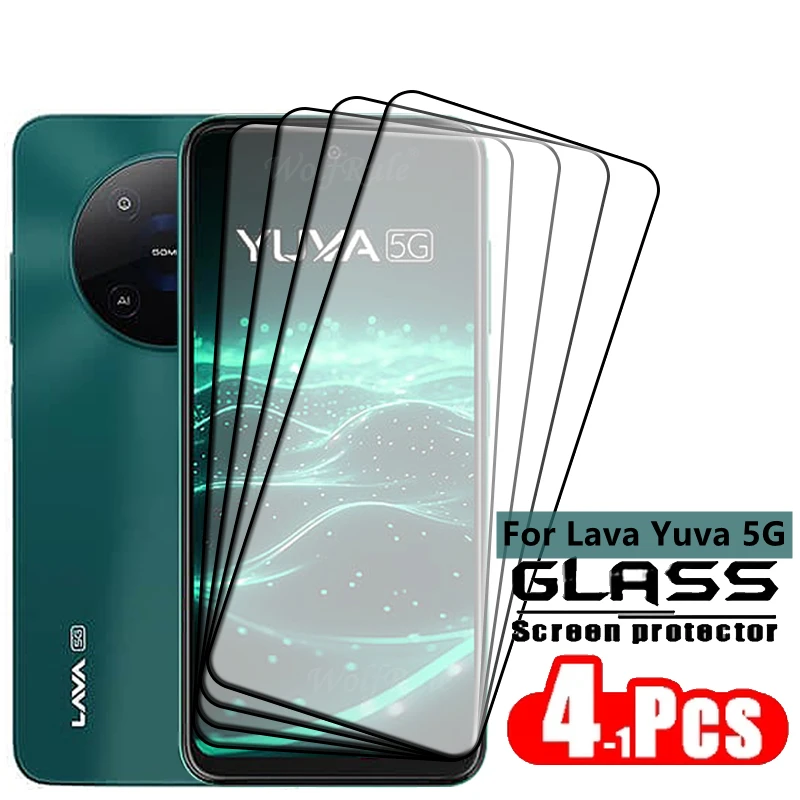 4 шт. стекло с полным покрытием для Lava Yuva 5G Glass защита экрана 9H HD закаленное