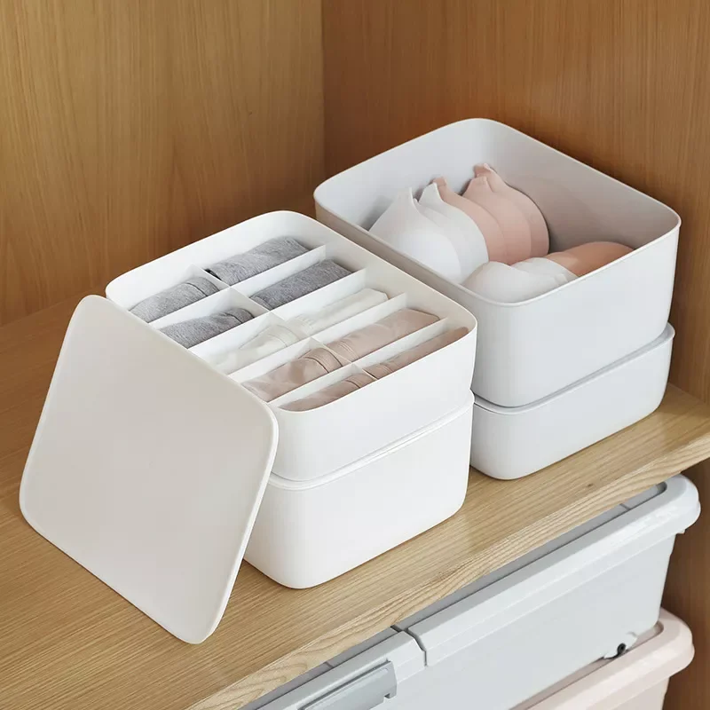 

NEW2023 1Grid/ 10Grid/15Grid Underwear Storage Box Household Dormitory Bedroom Plastic Closet Drawer Organizer for Bra Socks Mak