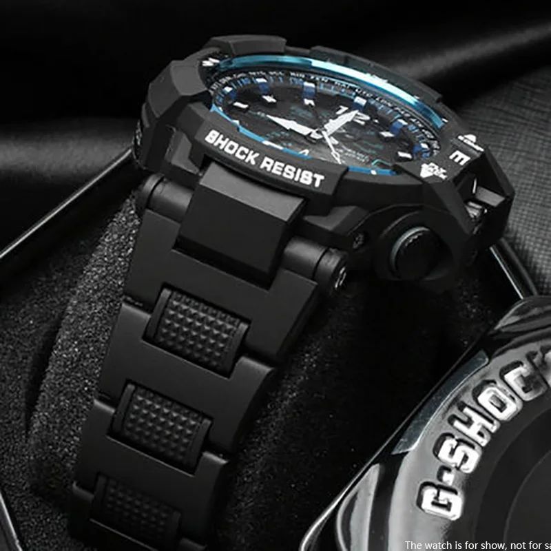 Watch Accessories Strap Replacement for Casio GW-A1100 G-1400 GW-4000 GA-1000 Wrist Band Plastic Steel Safety Buckle Bracelet