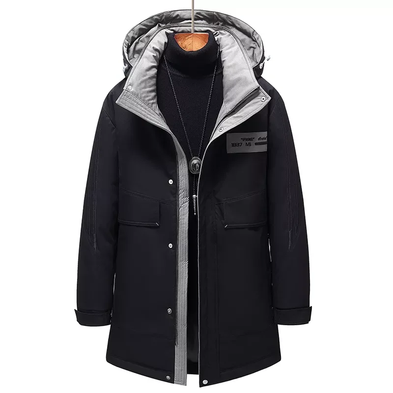 2022New Brand Winter Warm Down Jacket Men Casual Windproof Long Thick Hooded windbreaker Coat Men Solid Fashion Parkas Men 3XL