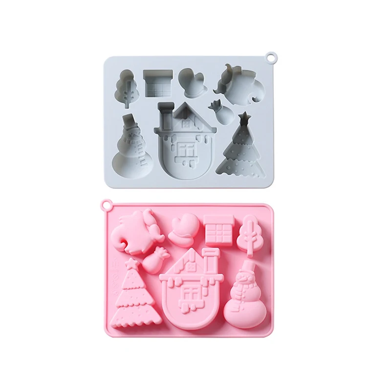 

Christmas Theme Chimney Flame Silicone Mold Cake Mold Ice Tray Handmade Soap Complementary Food Chocolate Baking Kitchen Gadgets