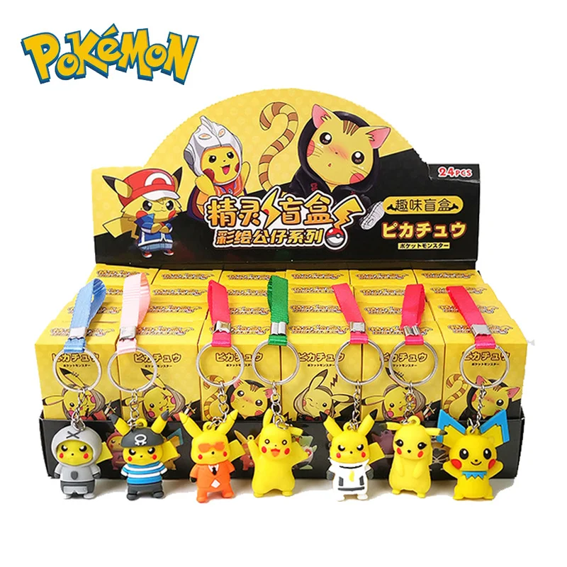 

24Pcs/Set Pokemon Anime Figures Pikachu Pendant Children Toy Keychain Cute Creative Doll Model Collection Student christmas Gift
