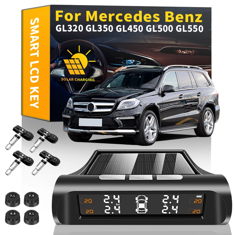 

Car TPMS Tire Pressure Monitoring Solar Power Digital Security Alarm Tire Sensor For Mercedes Benz GL320 GL350 GL450 GL500 GL550