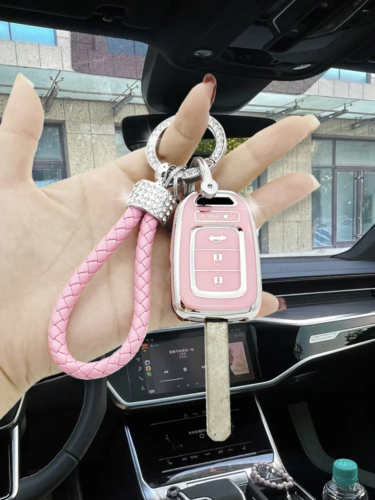 Чехол Для Автомобильного Ключа Из ТПУ С 4 Кнопками Откидная Бирка Honda Accord CIVIC CRV Jazz