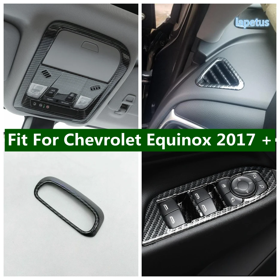 

Side Air Vent Outlet / Head / Reading Lights Switch Button Cover Trim For Chevrolet Equinox 2017 - 2022 Accessories Carbon Fiber