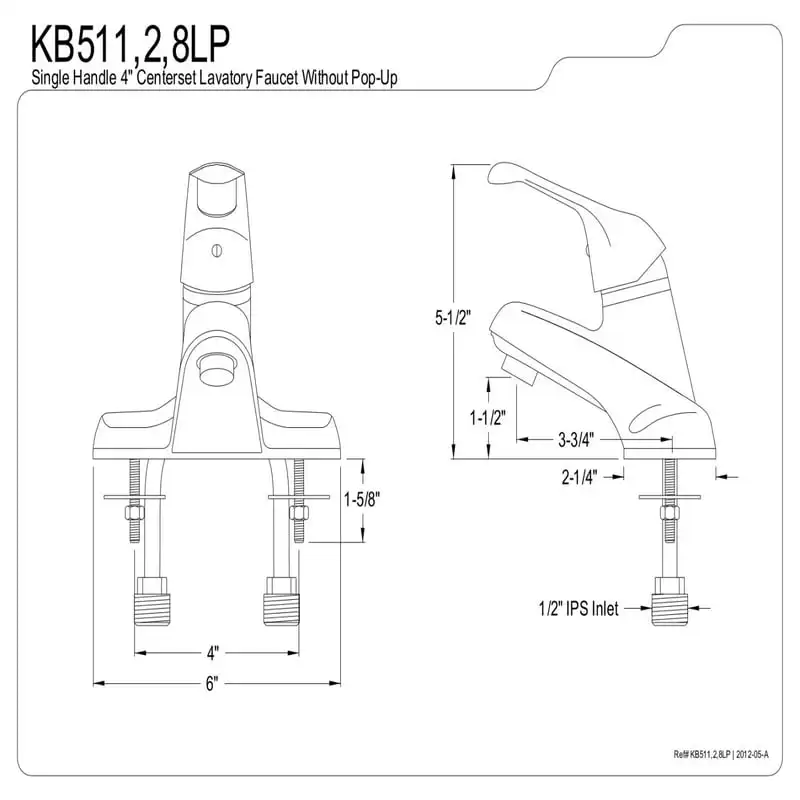 

KB518LP 4 дюйма. Centerset для ванной комнаты кран, матовый никель