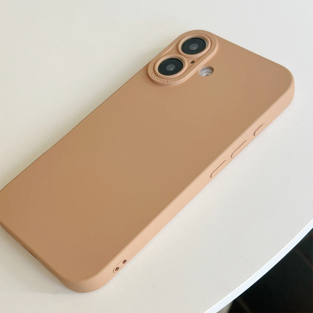 Жидкий силиконовый чехол Desert Titanium с тонким отверстием для iPhone 16 15 14 13 12 11 Pro Max Plus Mini