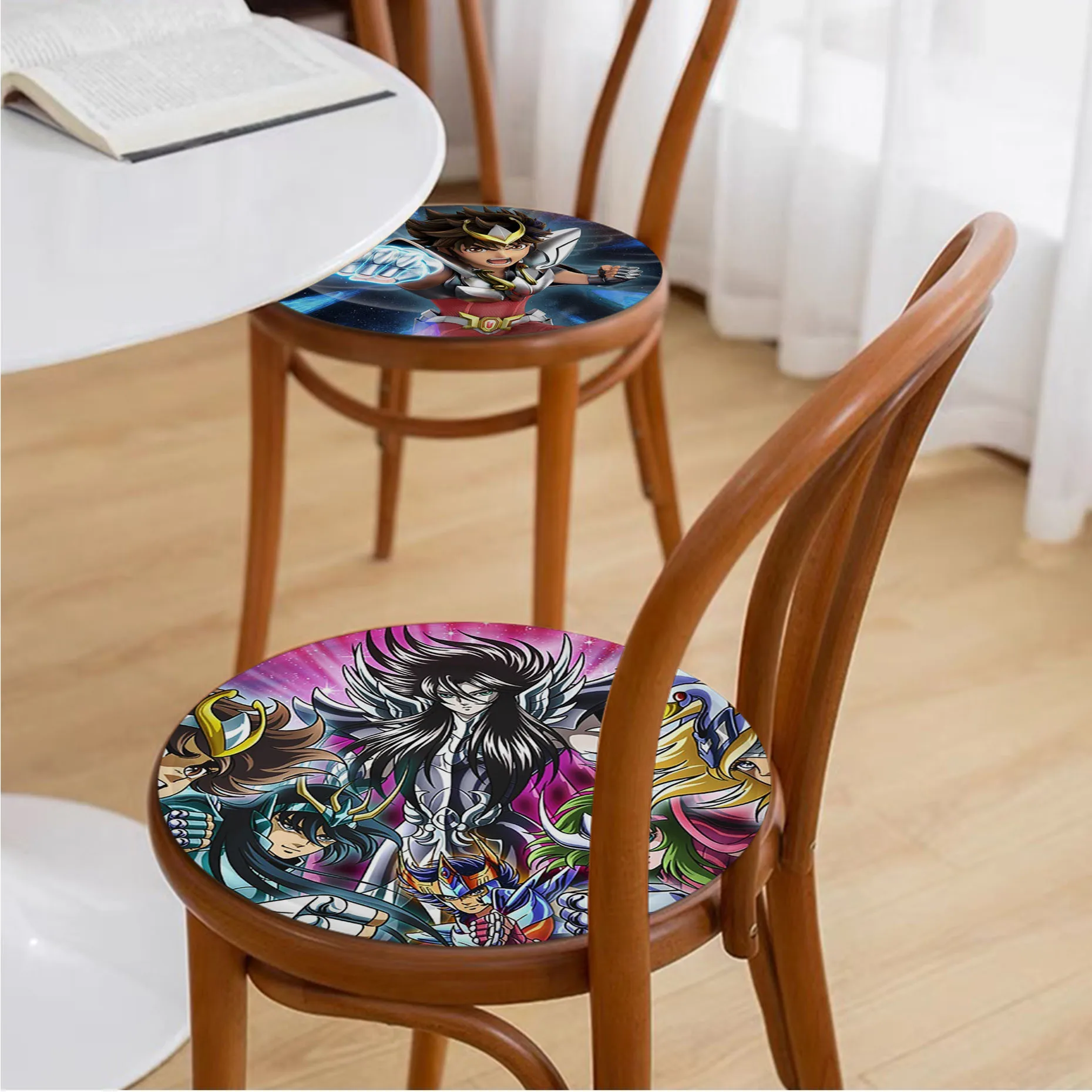 

Коврик-Подушка Аниме Saint Seiya, европейская подушка для обеденного стула, круговое украшение, сиденье для офисного стола, коврик для стула