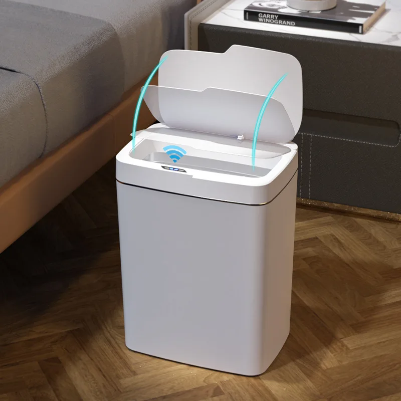 

Automatic Sensing Trash Can Household Bedroom Living Room Kitchen Sensing with Cover Large Capacity Garbage Can Cleaning Tools