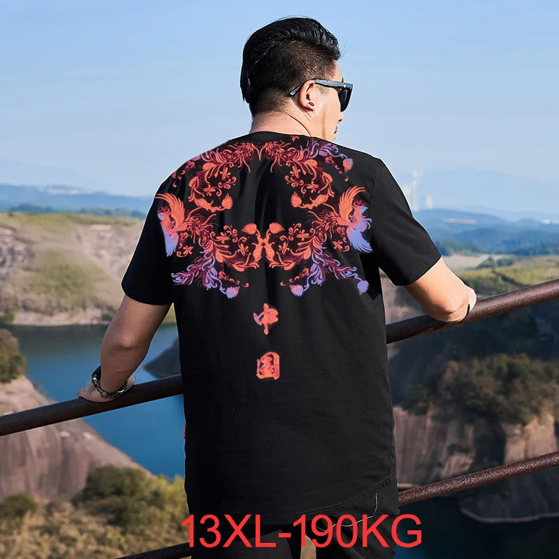 

Oversized extra large size plus size brother fat guy casual tops short sleeve body T-shirt men's summer 10XL 13XL 12XL 11XL
