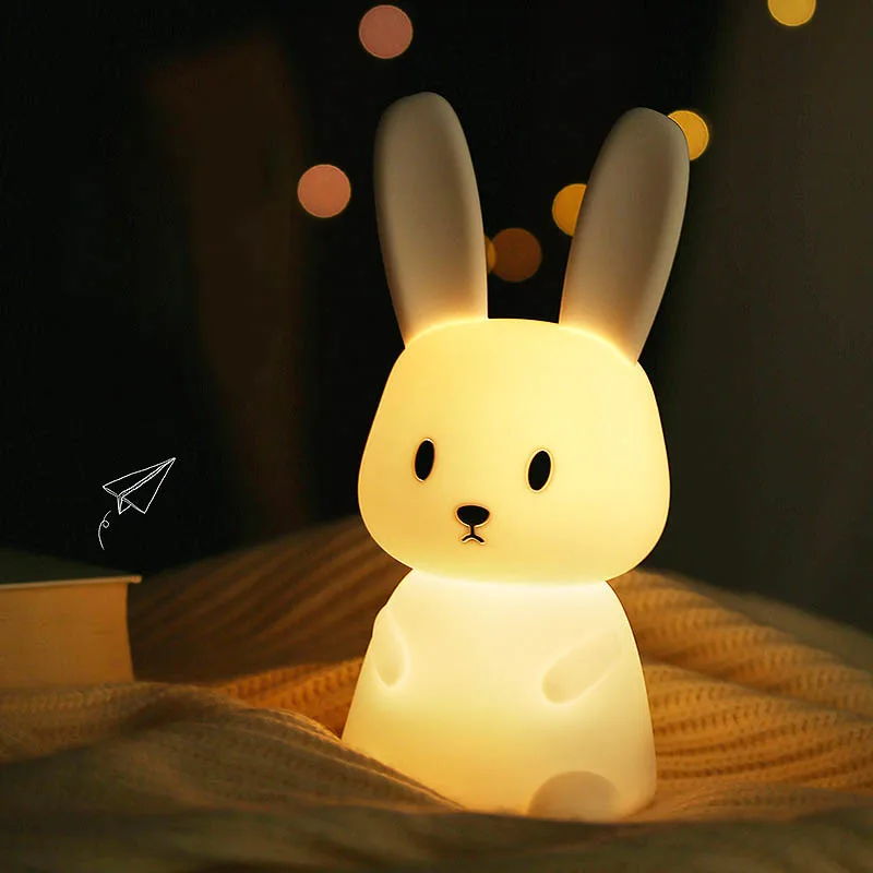LED Night Light Cute Rabbit Nachtlampje Voor Kinderen Bedroom Lamp Touch Sensor Room Decor Cute Gift for Kids Children