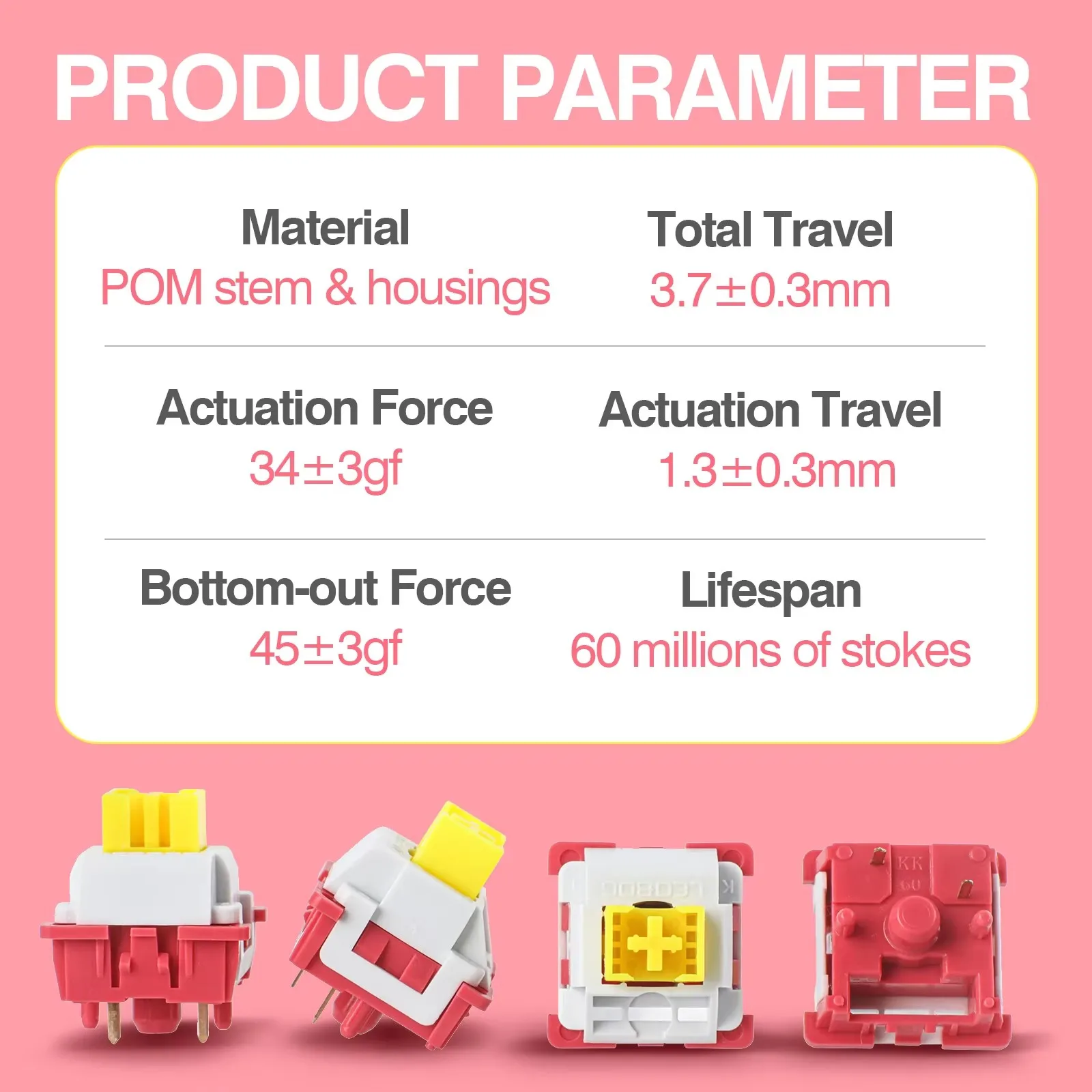 Линейные переключатели LEOBOG Nimbus V3 34gf 5-контактный предварительно смазанный