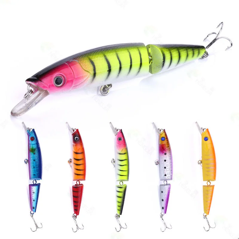 

XY-127 9cm17.5g Minnow Multi Jointed Luya Fishing Lures Hard Artificial Bait Sea Bass 8 Sections Swimbaits Wobblers 3D Fish