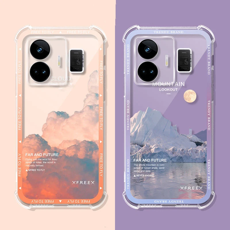 

For Realme GT Neo 5 10 Pro Plus 10s Phone Case Ultra-thin Transparent Air Bag Shell for Realme 10 Pro+ GT Neo5 Protective Cover