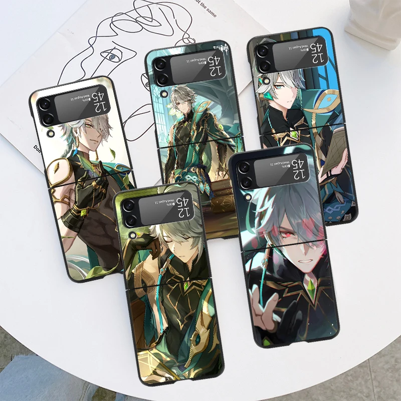 

Genshin Impact Alhaitham Cool Phone Cover Case for Samsung Galaxy Z Flip 4 ZFlip ZFlip3 Z Flip 3 ZFlip4 Flip4 Flip3 Black Fundas