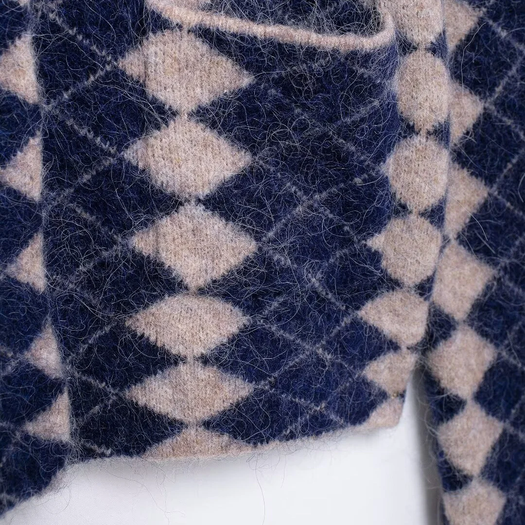 ZA женский осенне-зимний новый вязаный кардиган 2024 с круглым вырезом и