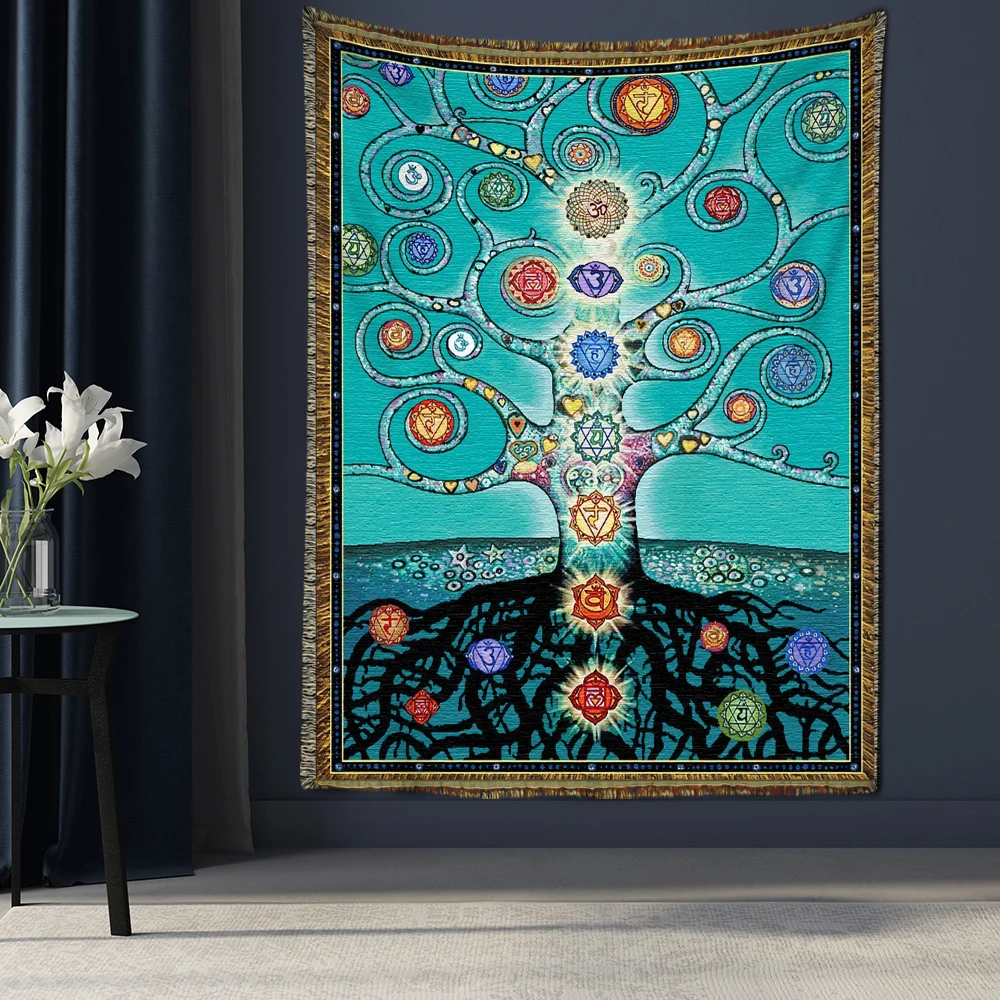 

Tree Of Life Home Art Tapestry Hippie Queen Bed Sheet Wall Hanging Psychedelic Art Bohemian Room Decor