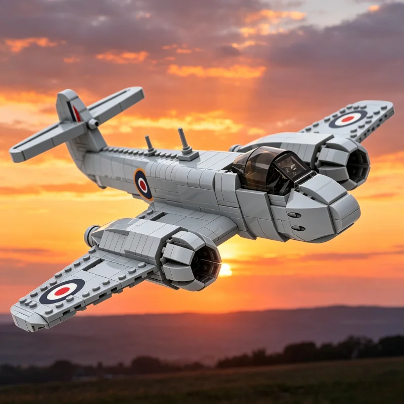 831 деталь, масштаб 1:35, модель военного реактивного самолета Gloster Meteor F Mk.4, конструктор, развивающая игрушка-головоломка, подарок (art.: 3920da965eaeb) - 3920da965eaeb