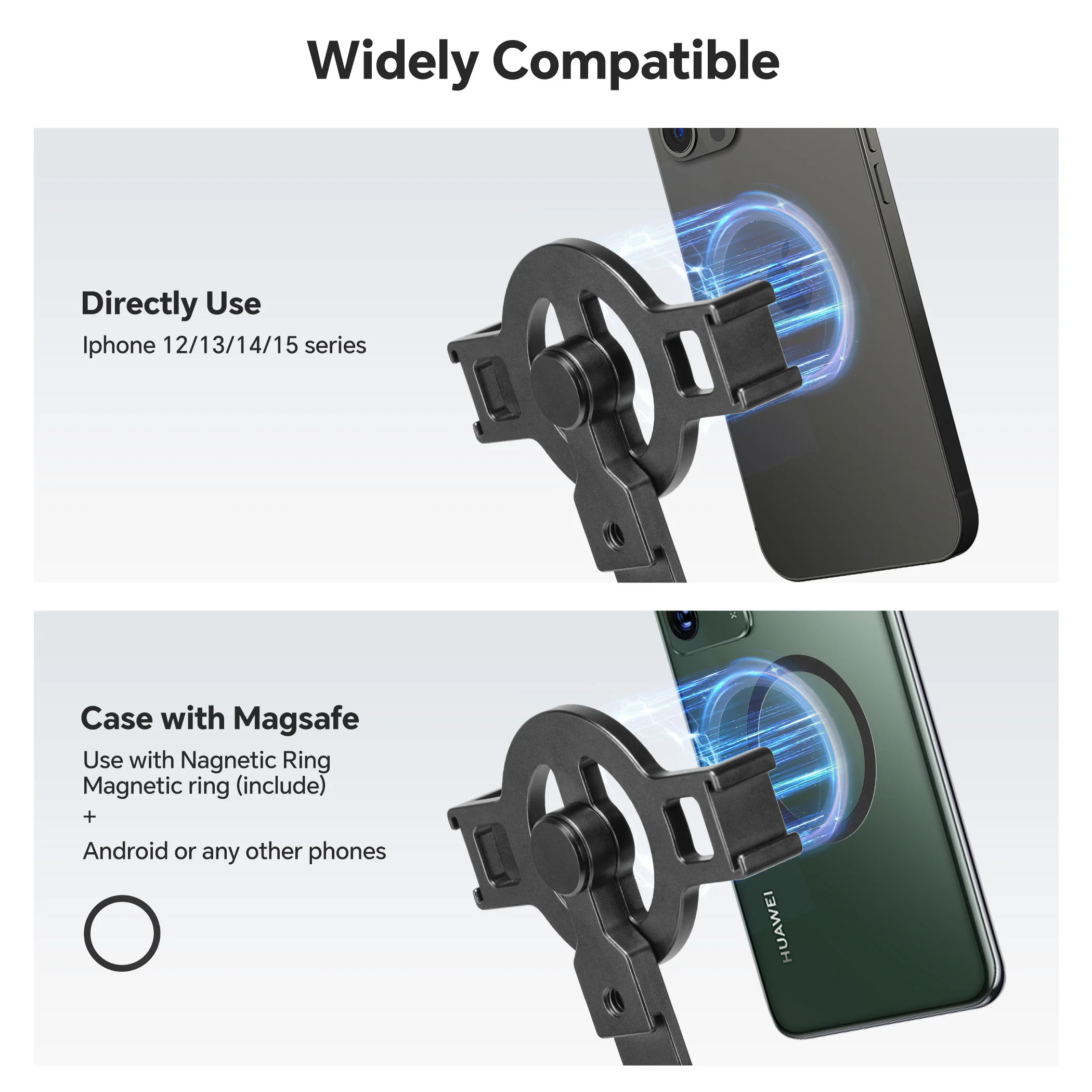 Фото FANAUE Магнитный держатель для телефона MagSafe Холодная обувь Палка для селфи Apple iPhone Настольный штатив для съемки в реальном времени с отверстием для винта 1/4 №5