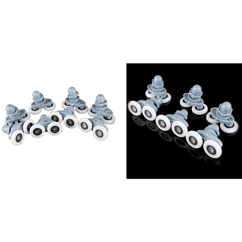 

8 PCS Twin Shower Door Rollers/Runners Wheels Diameter Bathroom Door Runners Sliders Wheels Double Wheel