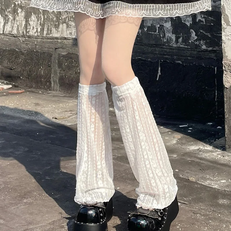 

Ажурные гетры для женщин, сексуальные сетчатые кружевные чулки, летние белые кружевные ажурные гетры, женские носки до щиколотки Y2k, носки в стиле "Лолита"