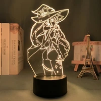 acrylic led light genshin impact mona megistus 3d lamp game