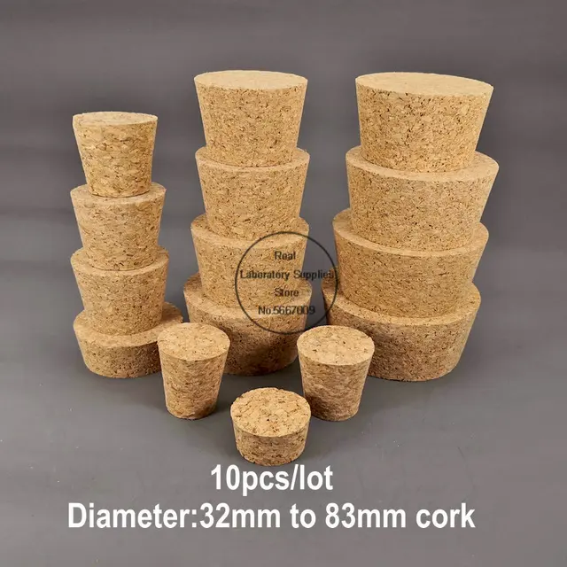 10pcs top dia 32mm to 83mm wood cork lab test tube plug essential oil pudding small glass bottle stopper lid customized