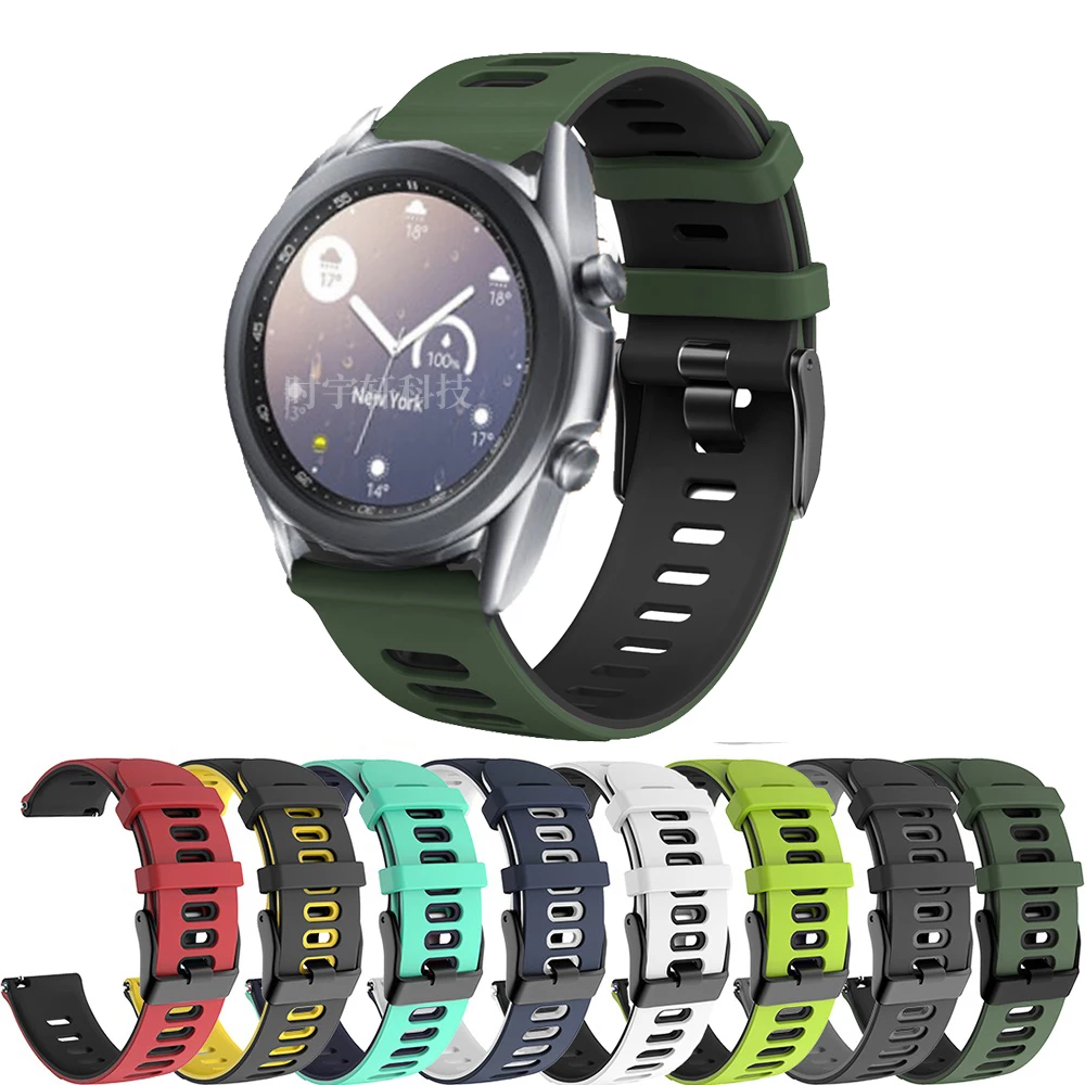 Спортивный ремешок 20/22 мм для Samsung Galaxy Watch 3 41 45 силиконовый 42 46 мм/Active2/Gear S3 Frontier S2