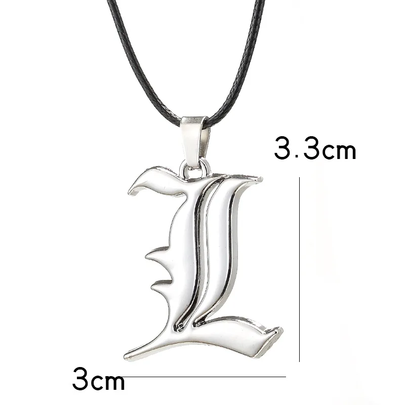 anime black death note double L pendant necklace for women men fashion notebook choker collar collier neck jewelry accessories images - 6