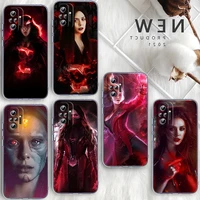 marvel scarlet witch girls for xiaomi poco x3 redmi note 11s 11 11t 10 10s 9 9t 9s 8 8t pro 5g 7 5 4x transparent phone case