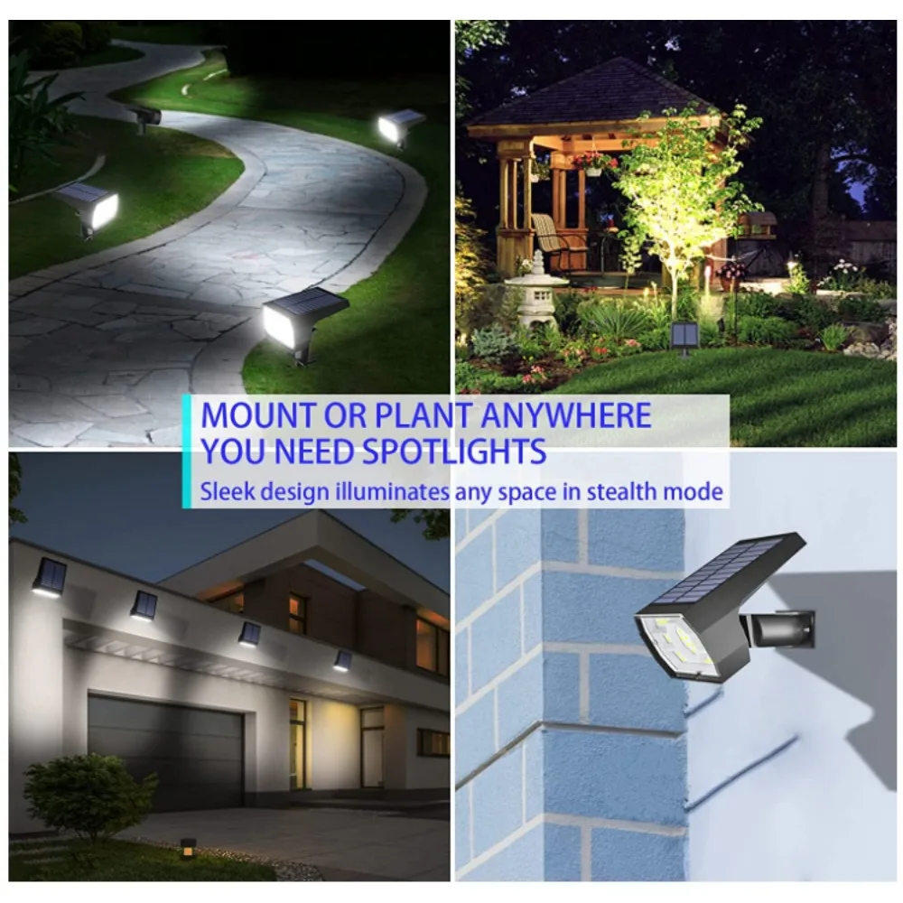 56 светодиодных солнечных ландшафтных фонарей уличный IP65 водонепроницаемый