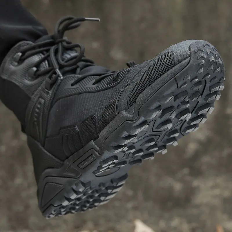 Ultra-Light Combat Training Boots Men's Outdoor Waterproof Hard-Wearing Military Mid-Top American Special Tactics Combat Boots