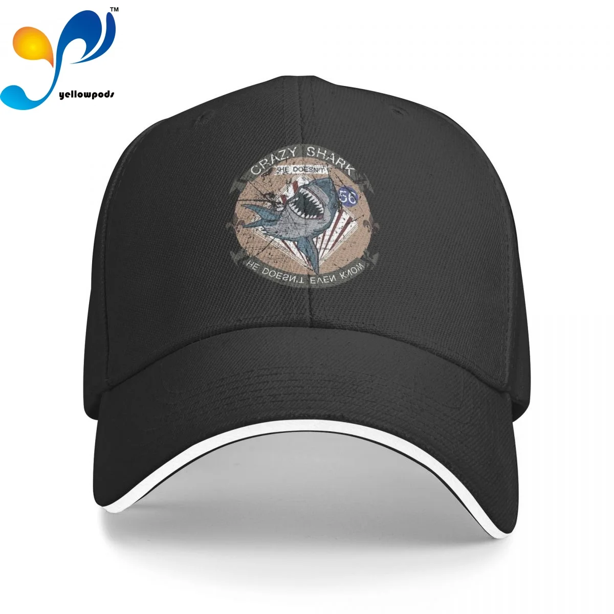 

Unisex Cotton Cap For Women Men Crazy Shark Fashion Baseball Cap Adjustable Outdoor Streetwear Hat